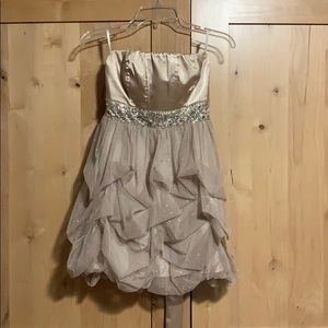 Golden shimmer night out dress